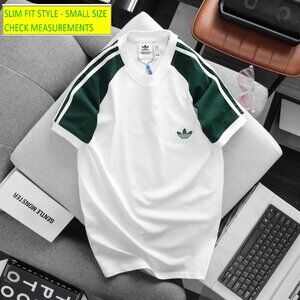 Adidas Classics Original 3 Stripes Tee Shirt Trefoil Retro Men Slim Fit